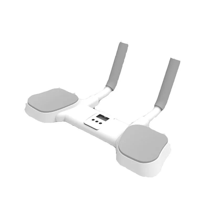 White household flat support trainer with alloy aluminium tube frame on a flat surface.