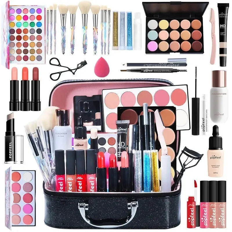 Beginner cosmetics makeup set KIT014 in a gift box with natural nude makeup products