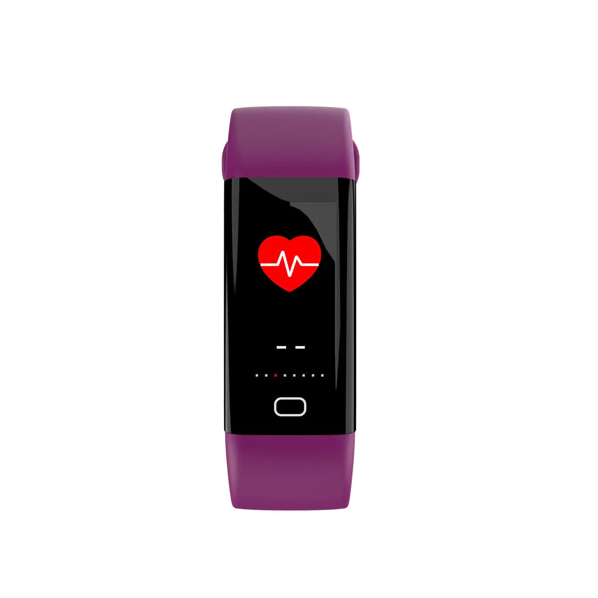 Big screen smart band fitness tracker with colourful strap options on wrist.