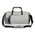 Men sports training bag in black waterproof nylon L size with dry wet separation and trolley strap