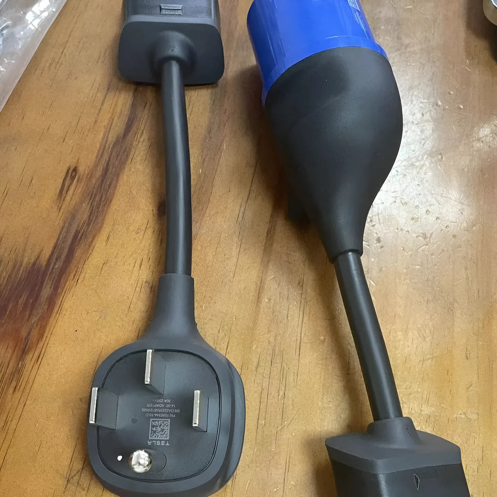 American plug to car charger adapter cable with white sheath on a grey background.