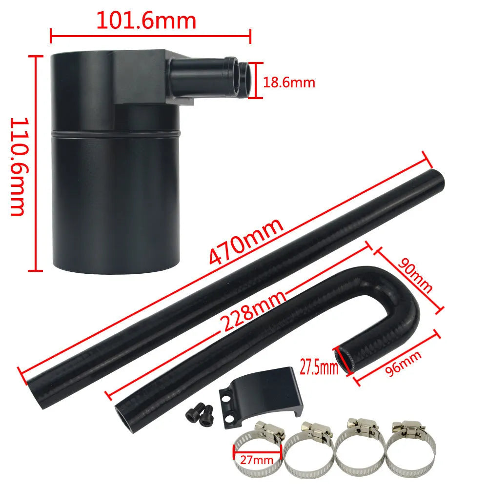 BMW radiator hose set in black with aluminium and silicone construction, 110.6mm height, 68mm outer diameter, for N54 N55 N20 N26 engines
