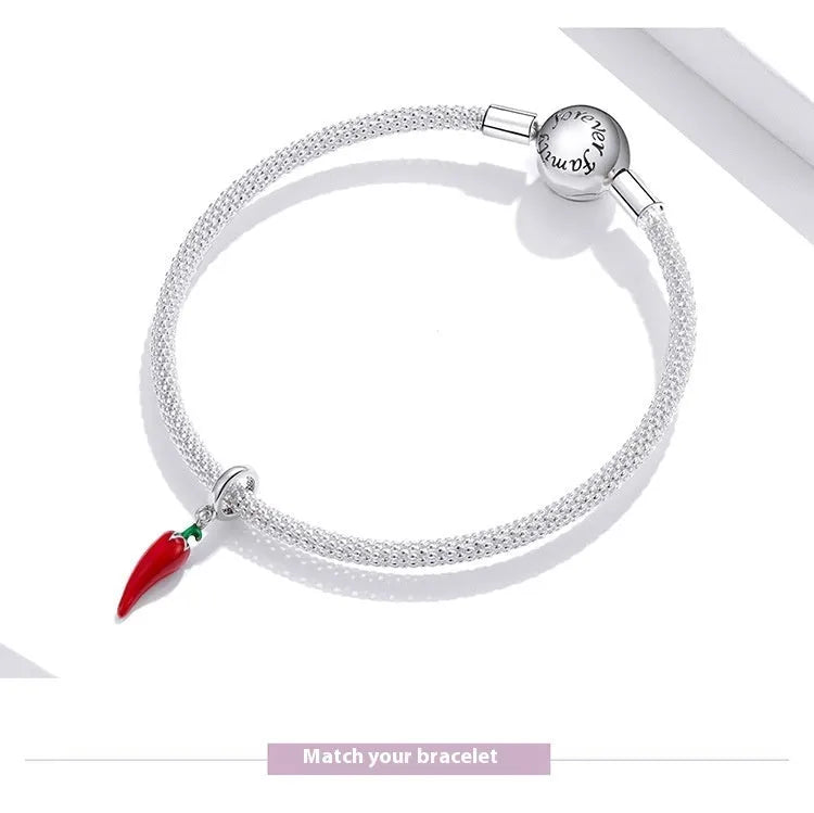 Korean style S925 sterling silver pendant with leaf design in BSC461 colour
