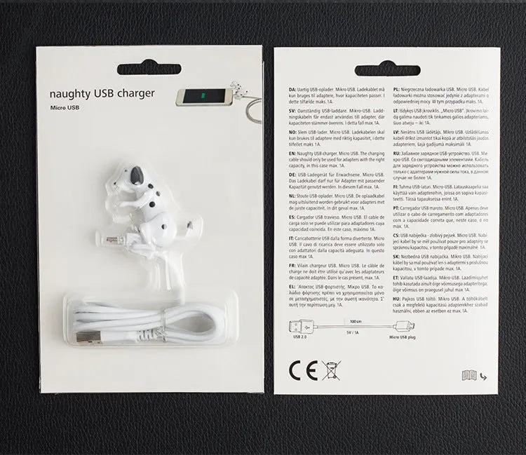 Rogue Dog Type C data cable showing a cute puppy design with a USB connector on one end and Type C on the other