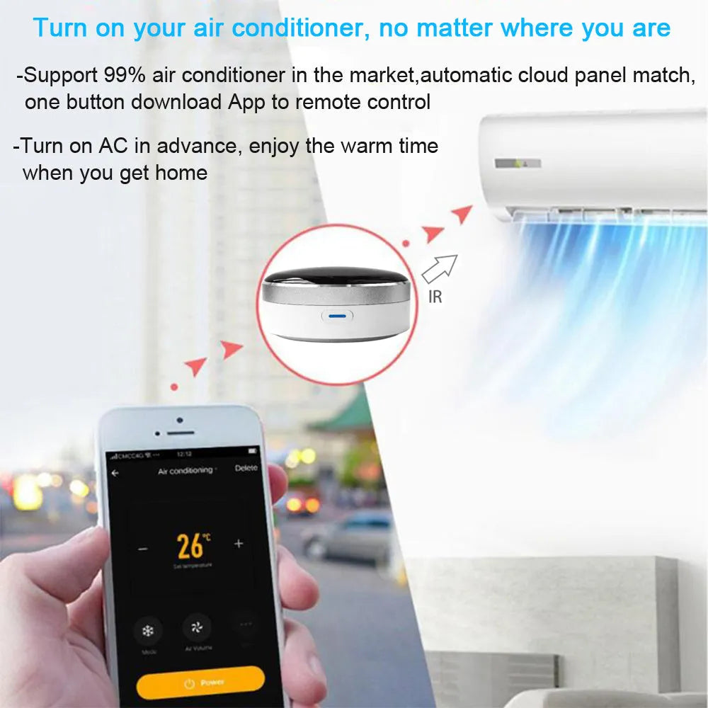 White infrared and RF dual-mode remote control with frequency support for 38KHz and 300-868MHz