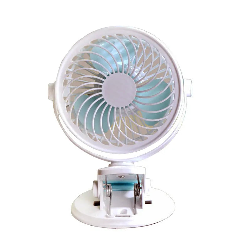 Compact USB-powered desktop fan with three blades and mechanical controls for quiet operation below 36dB