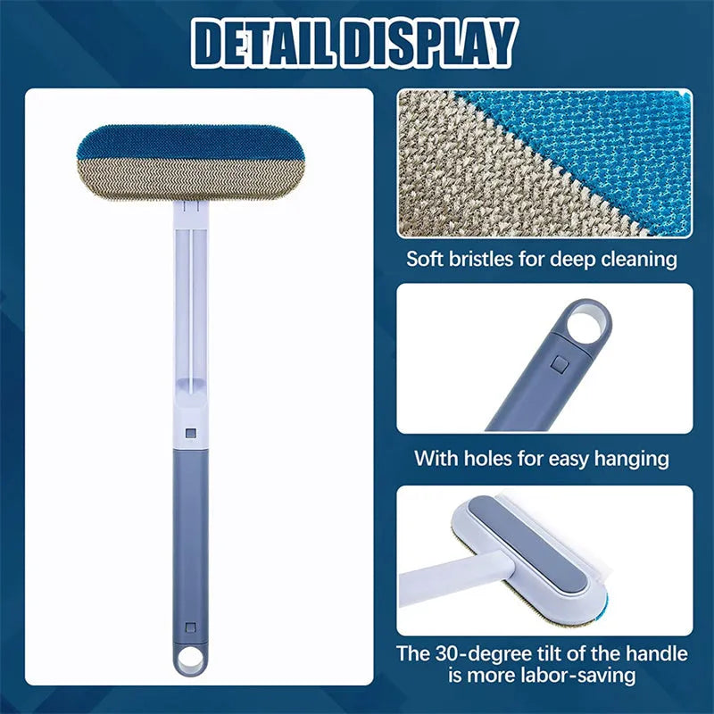 Multifunctional 4-in-1 pet hair removal brush cleaner for window screens, clothes and tiles with flannel surface