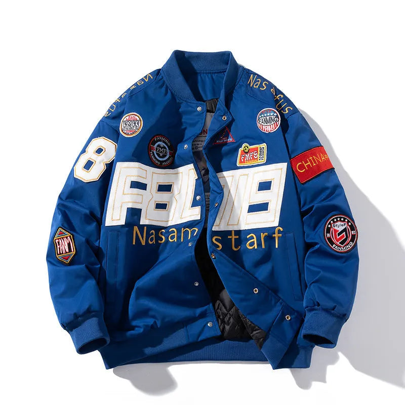 Teenager baseball uniform with side seam pockets and optional hood in black, blue, or red colours