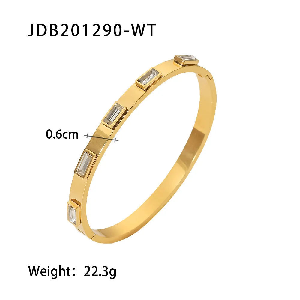 European and American stainless steel zircon bracelet electroplated colour JDB201271
