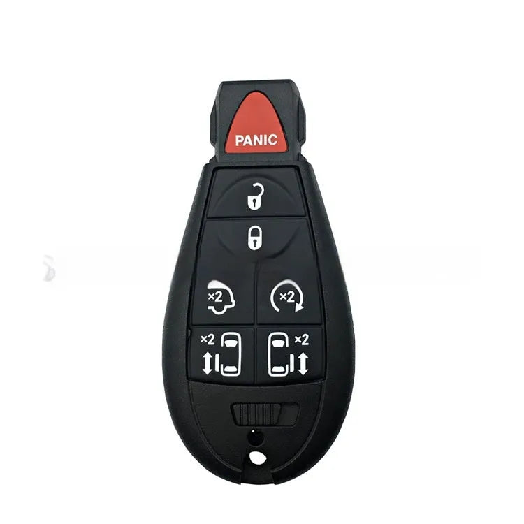 Chrysler Dodge replacement car key shell in ABS plastic with brass contacts, dimensions 85x42x15mm.