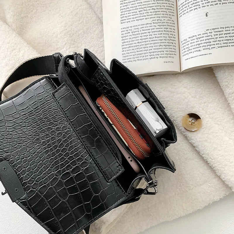 Vintage PU fabric crossbody bag with adjustable strap in multiple colour options