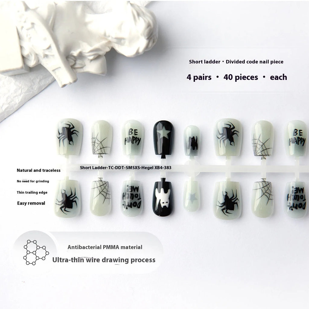Cartoon ancient style nail stickers 40 pieces with glossy seal layer for ladies retro nail art