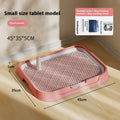 PET plastic fixed-point dog toilet tray in cream yellow, removable and washable, with side walls
