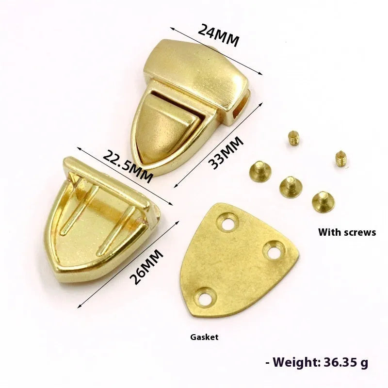 Pure brass bag hardware mortise lock duck tongue buckle for luggage accessories, old 29.5mm x 26mm and new 26mm