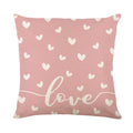Square plaid and heart print cushion cover with zip closure, shown in red colourway.