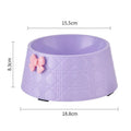 Diamond pattern pet feeding bowl with bowknot decoration in multiple colour options for dogs and cats