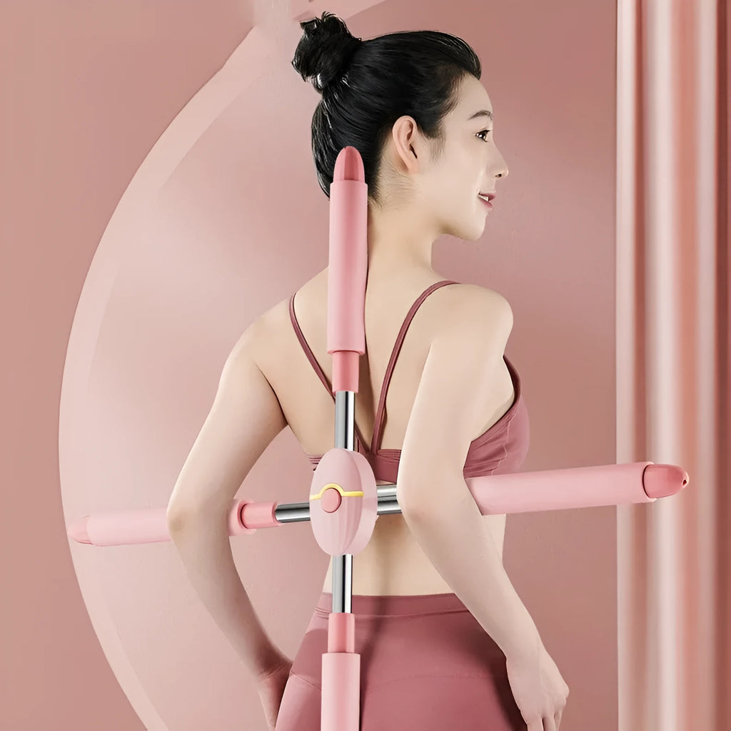 Children's adjustable open back stick for yoga and fitness body shaping in pink or blue