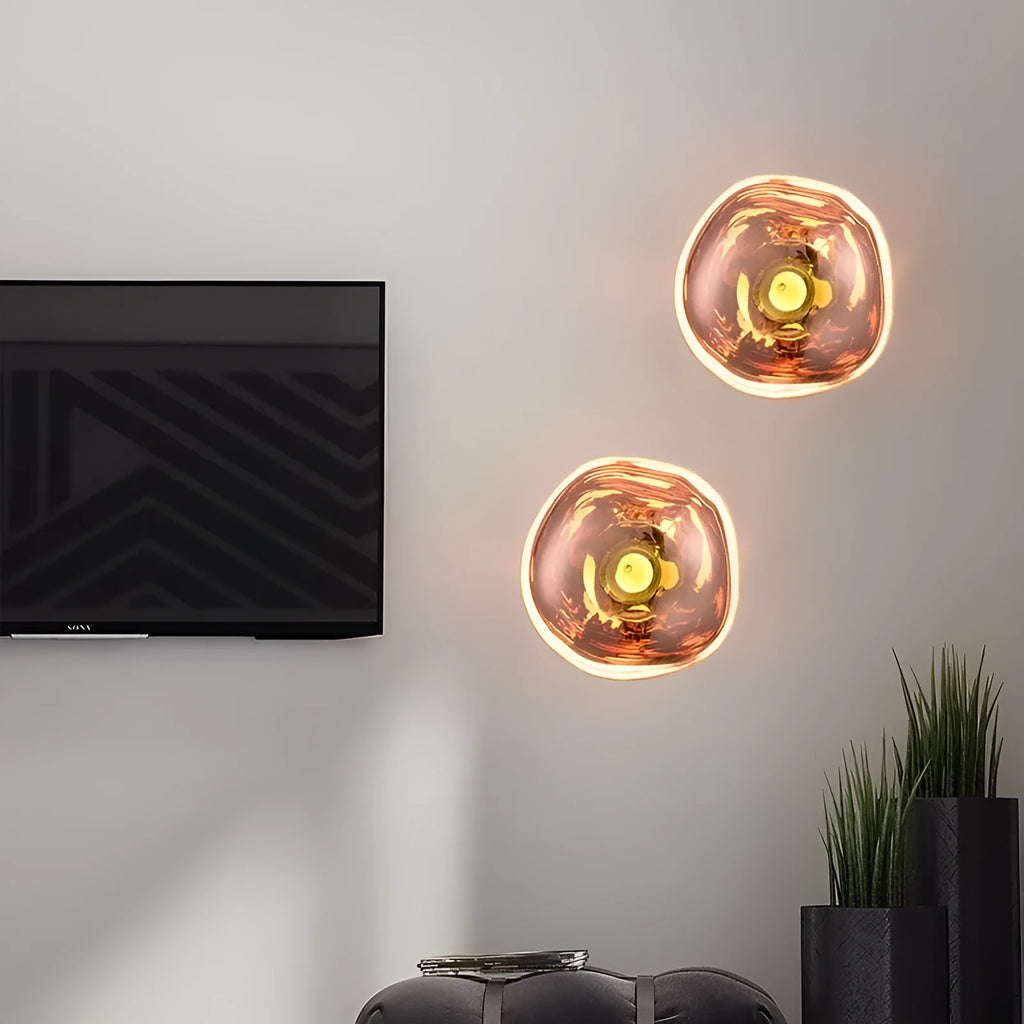 Modern creative staircase bar lava wall lamp with acrylic lampshade in gold colour 30CMx18CM