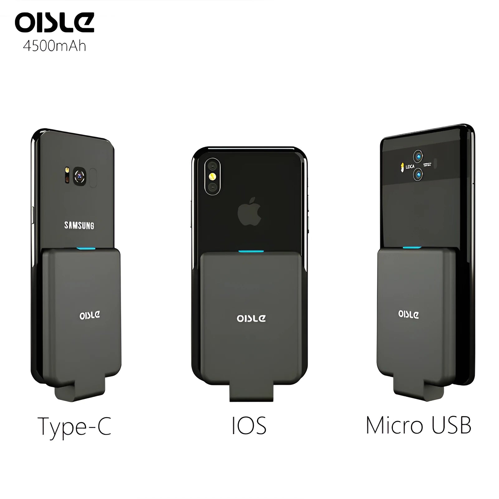 MP282P 4500mAh back clip battery power bank for iPhone Android USB-C in multiple colours