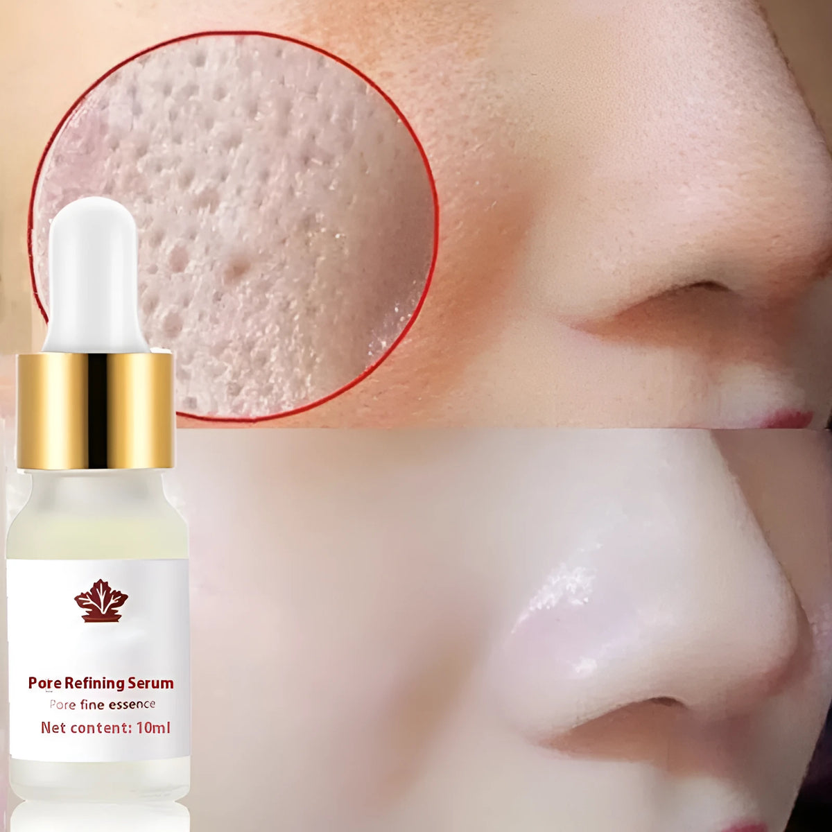 10ml white pore refining serum bottle with hyaluronic acid for daily skincare use