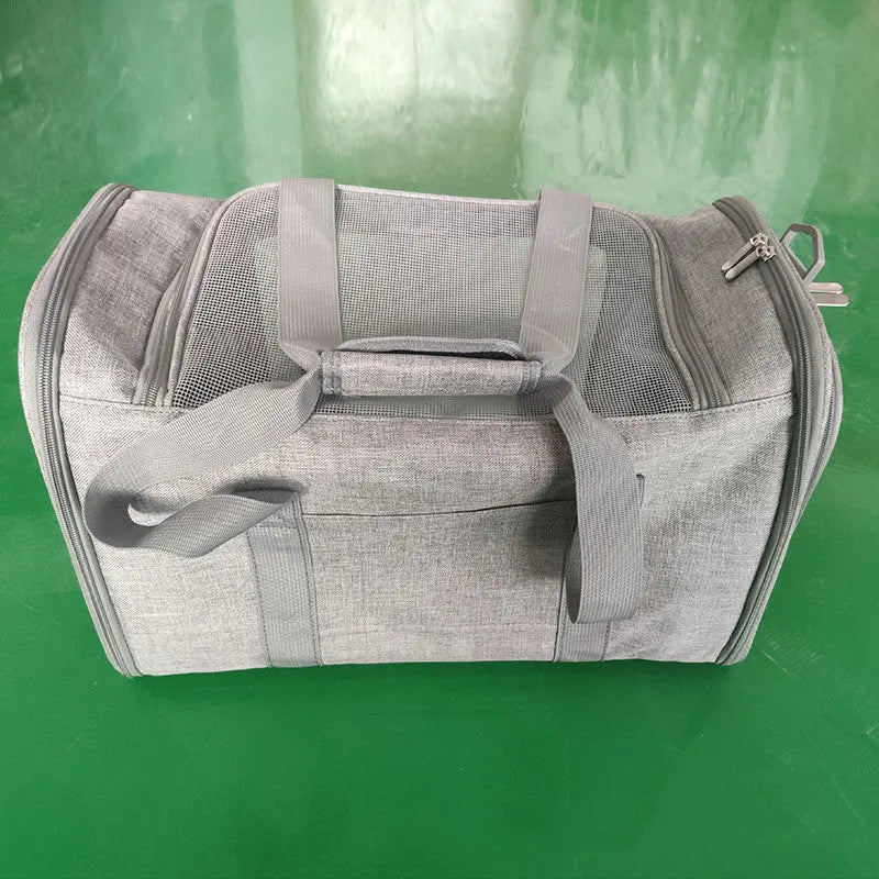 Pet travel backpack in cationic linen with polyester interior 44x28x28cm available in multiple colours