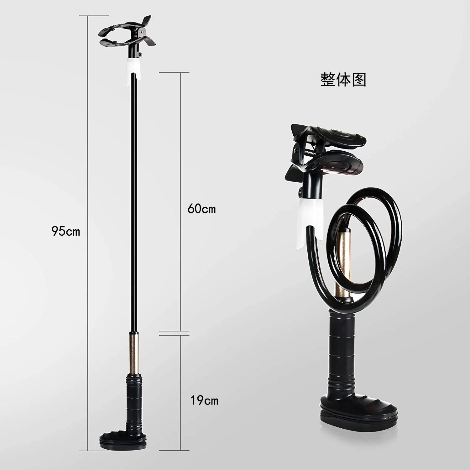 A long, black aluminium alloy ventilator hose bracket for securing medical tubing at a bedside.