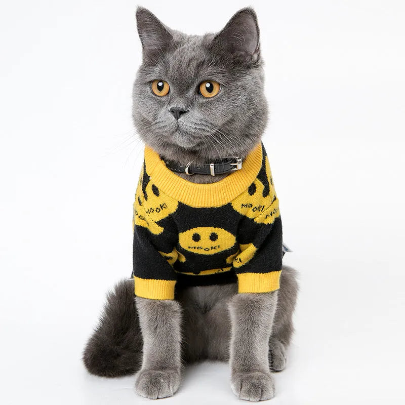 MK9 smile sweater for dogs in black, made of wool, available in sizes from XXS to XXL
