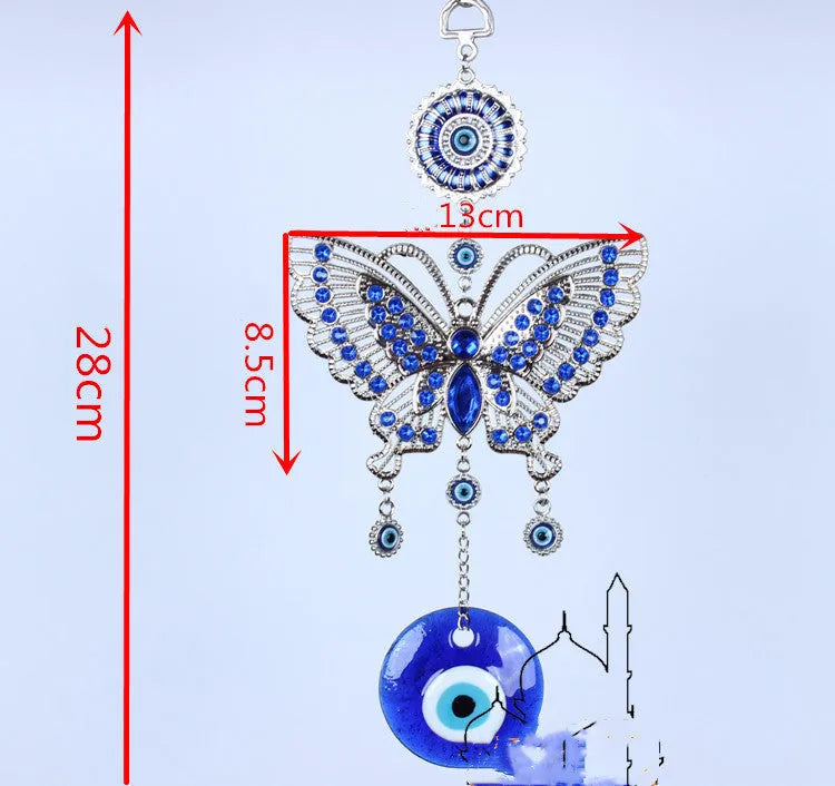 Tin alloy hanging ornament with classic landscape flowers pattern for home decoration