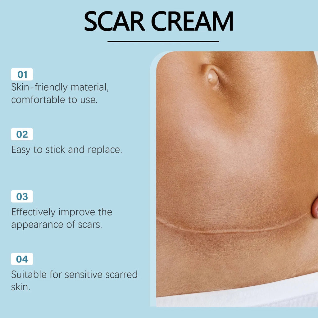 Roll of mint leaf silicone scar paster gel sheets for scar management on healed skin