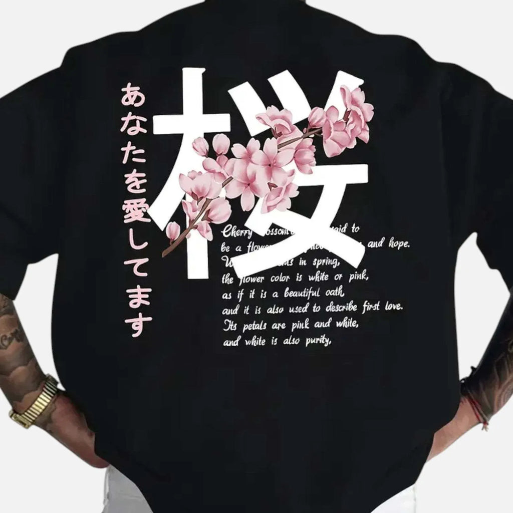Men's loose fit short sleeved cotton T-shirt in black, apricot, navy blue or dark grey, sizes S to XXXL