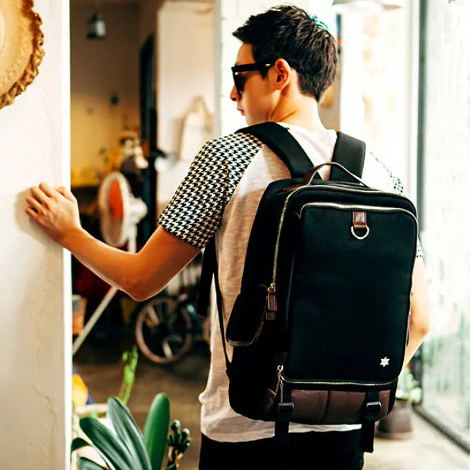 Men's Oxford cloth backpack with modern Korean design in seven colour options
