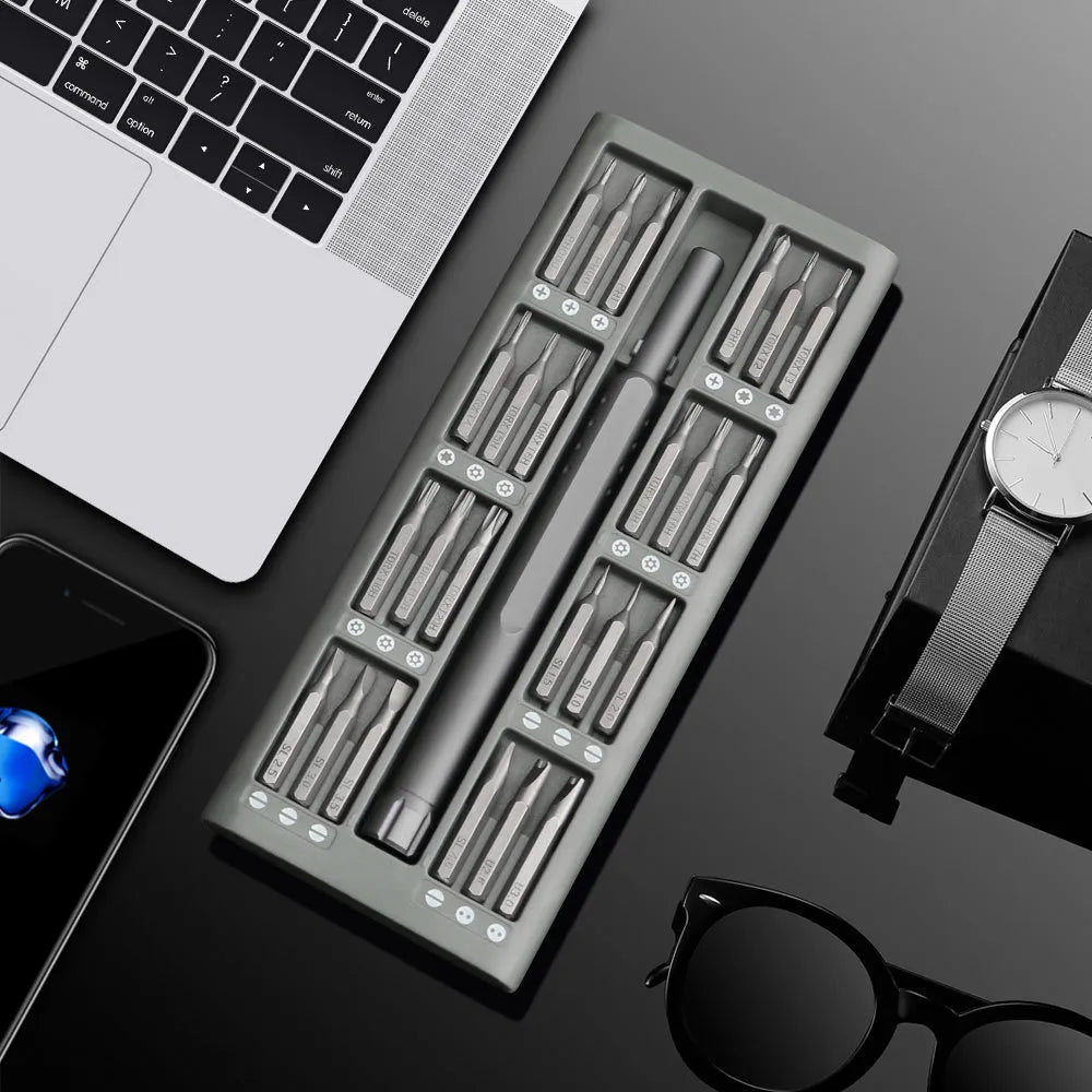 49-in-1 magnetic precision screwdriver set for mobile phone repair in a storage case.