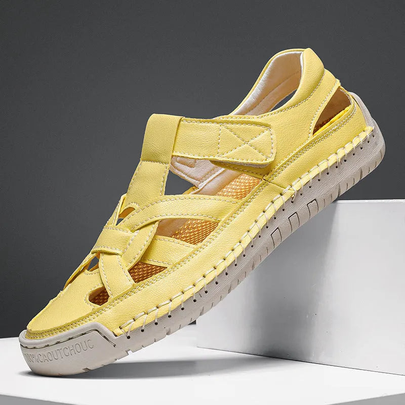 Women's casual shoes with Velcro fastening, round toe design, and non-slip rubber soles