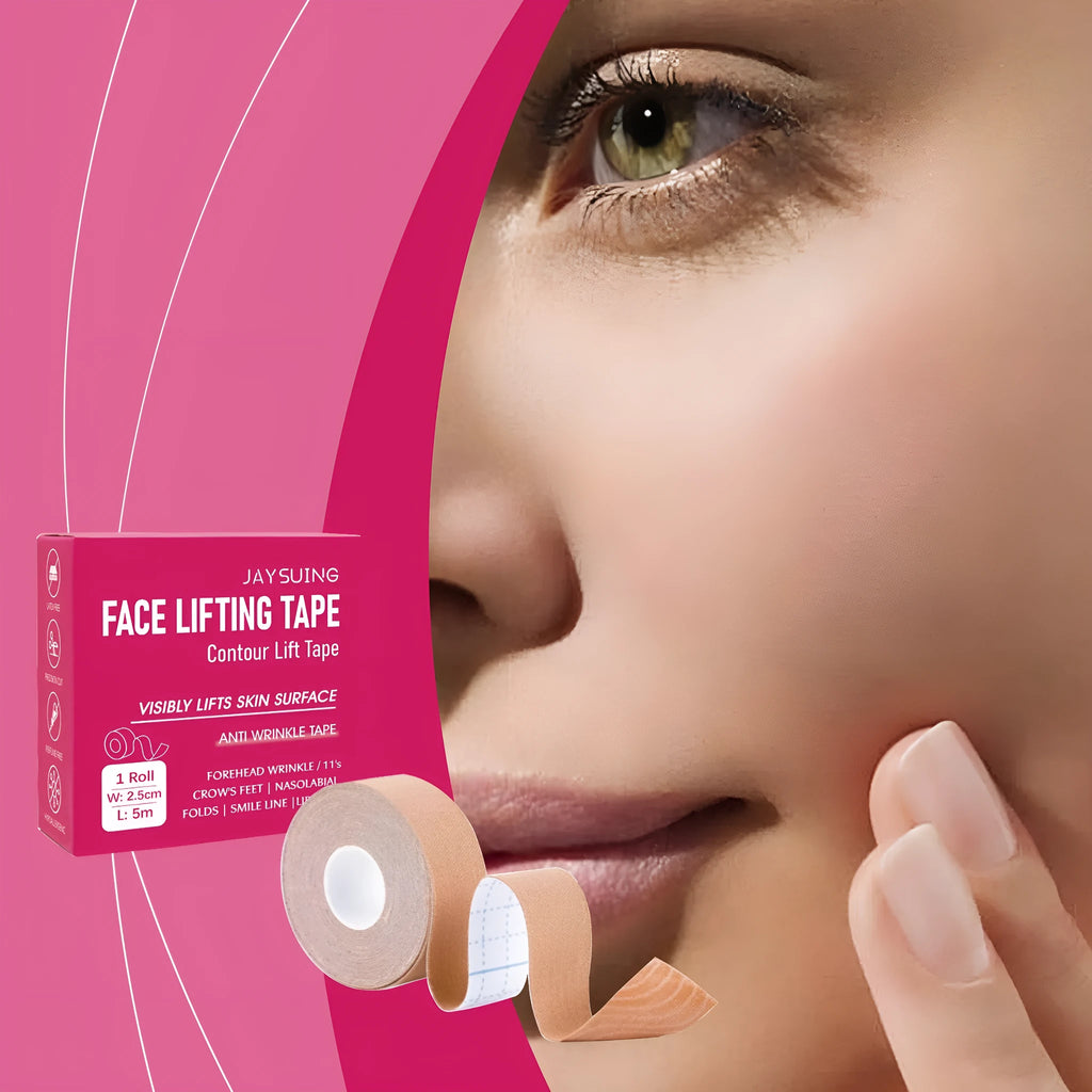 Roll of facial anti-wrinkle lifting tape with hyaluronic acid and vitamin E for skin firming