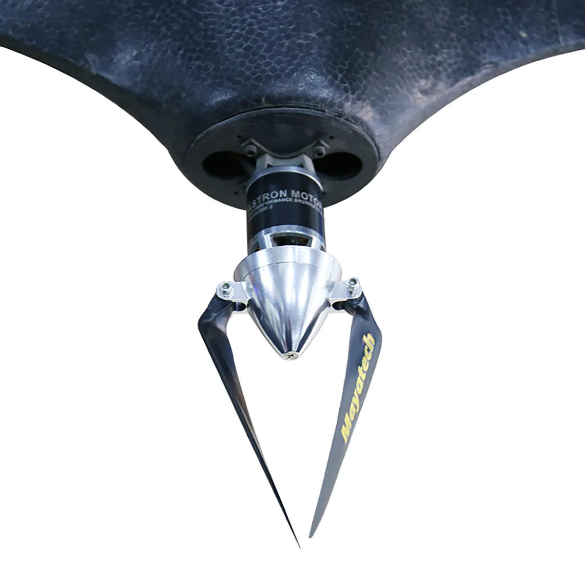 Black polyethylene kayak paddle folding fitting measuring 12 by 6.5 centimetres for quick disassembly.