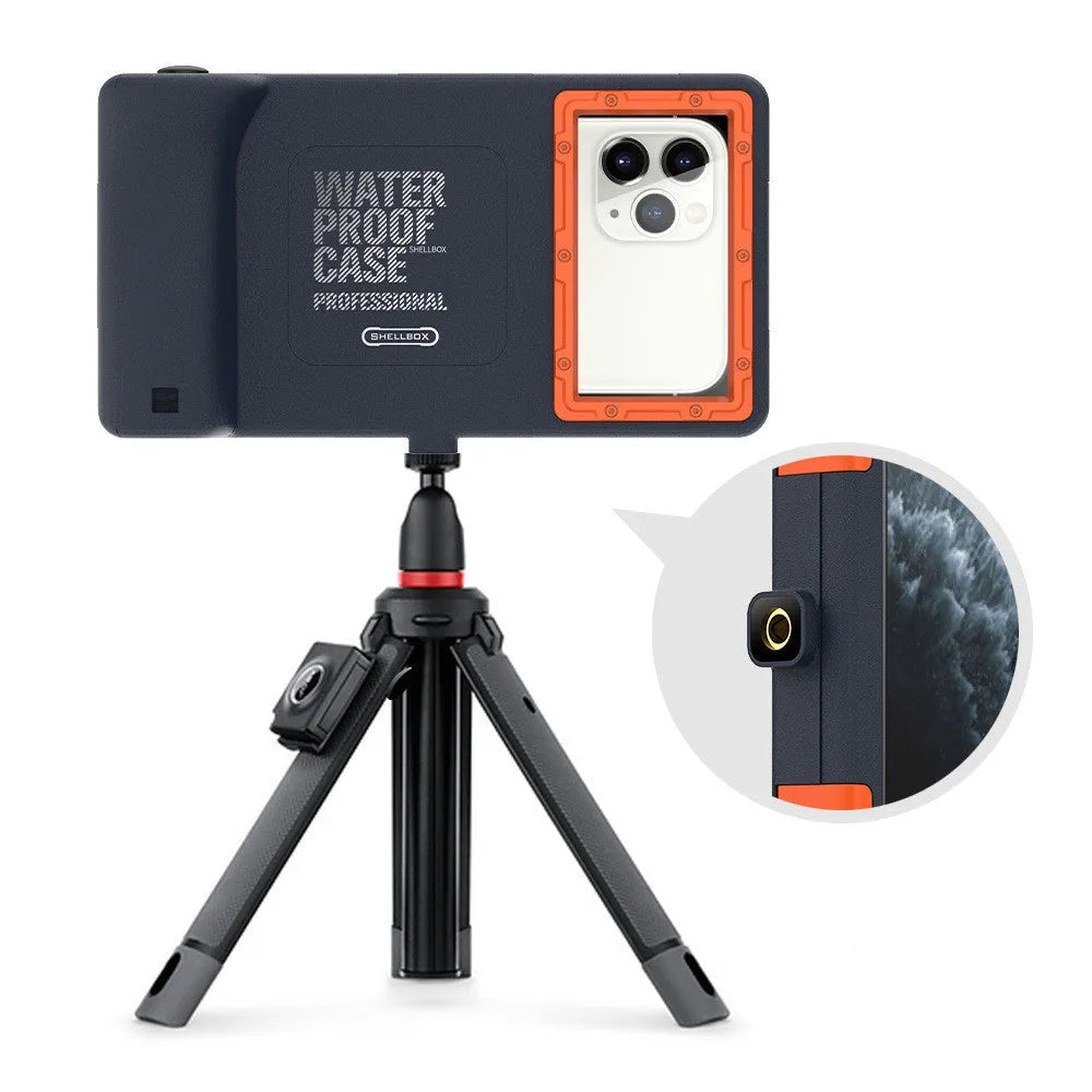 Orange universal waterproof phone case for iPhone and Samsung Galaxy smartphones
