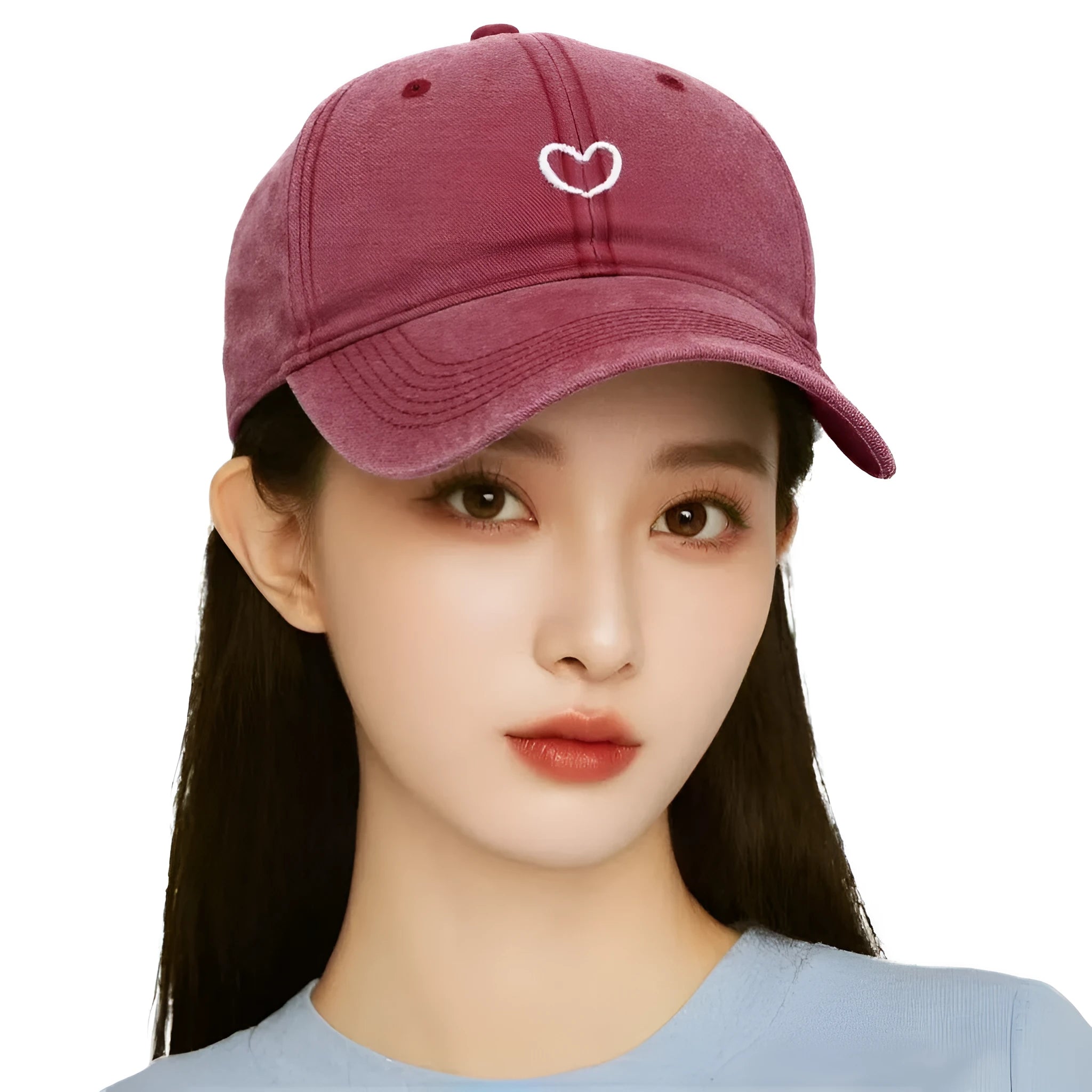 Adjustable cotton baseball cap in a retro style with embroidered detail on a dome crown.