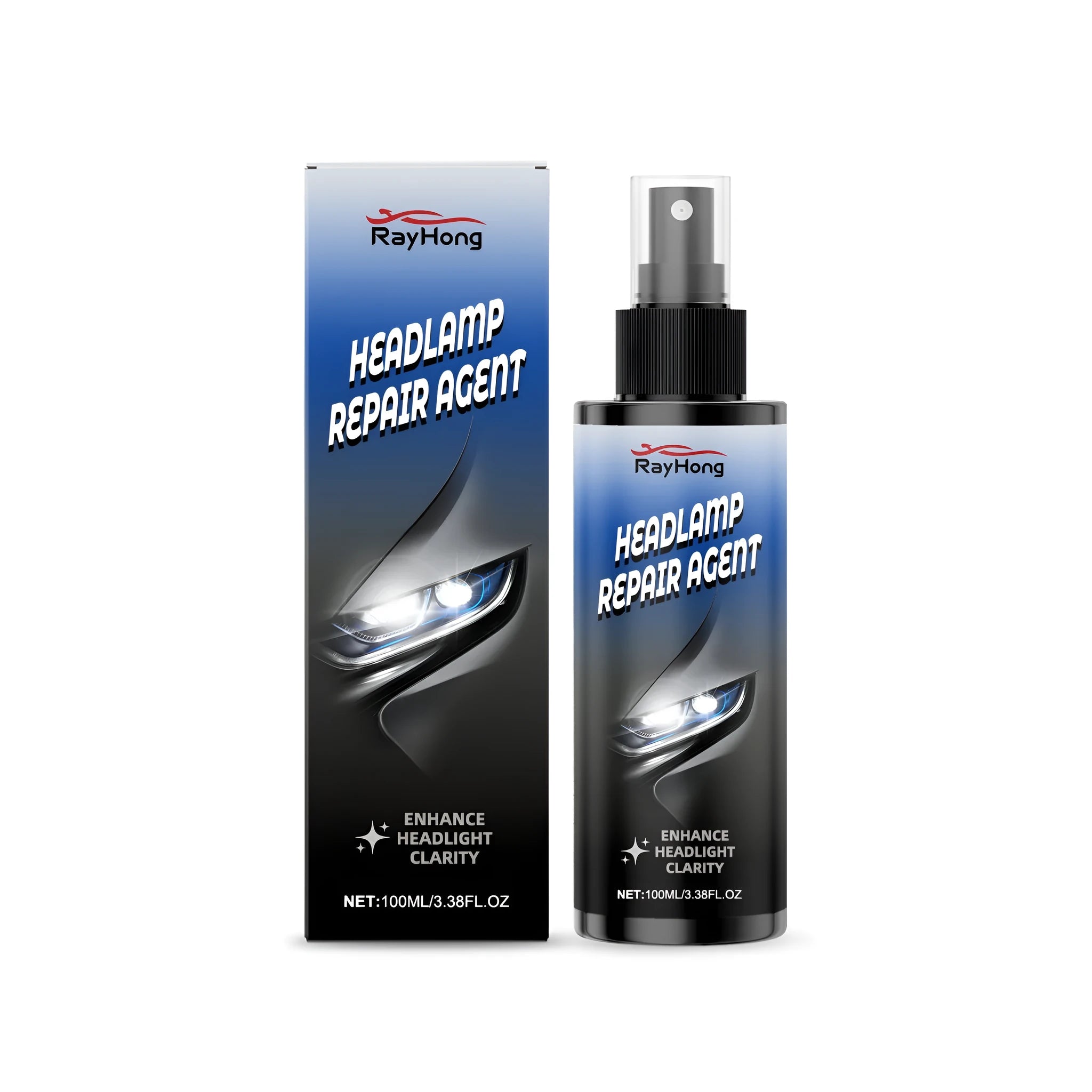 Car headlights nursing spray bottle 100ml with clear protective coating formulation