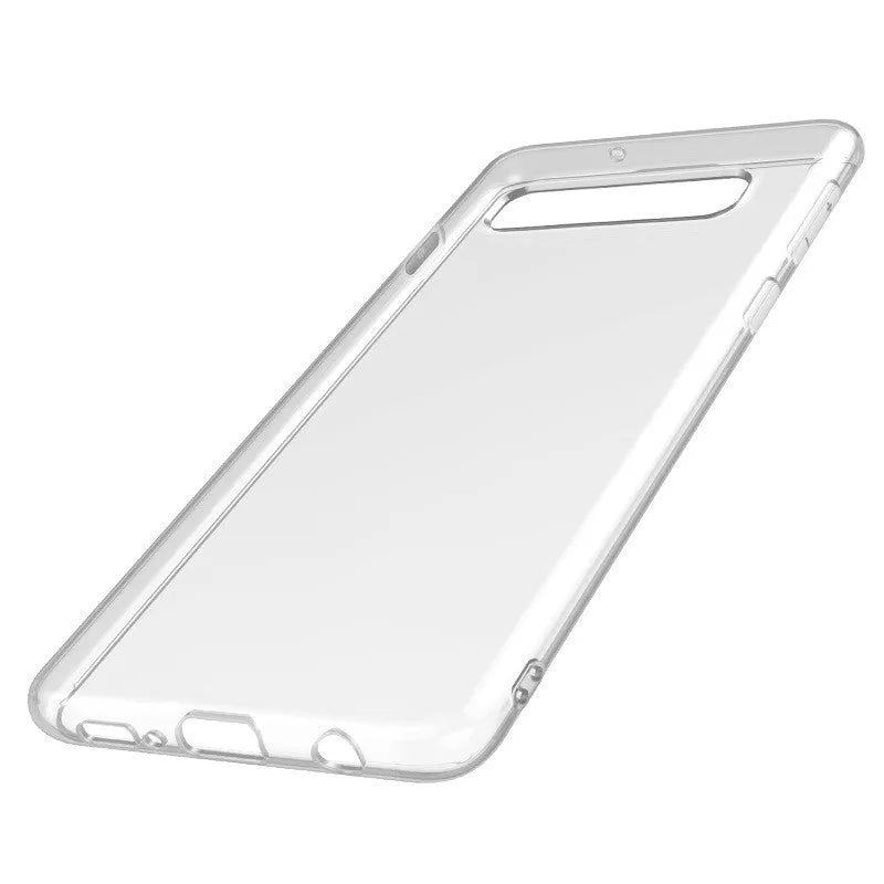 Transparent TPU mobile phone case for Samsung Galaxy S10 with flexible back cover and precise cutouts