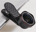 LQ-046 black mobile phone wide-angle and macro lens kit with clip and storage box