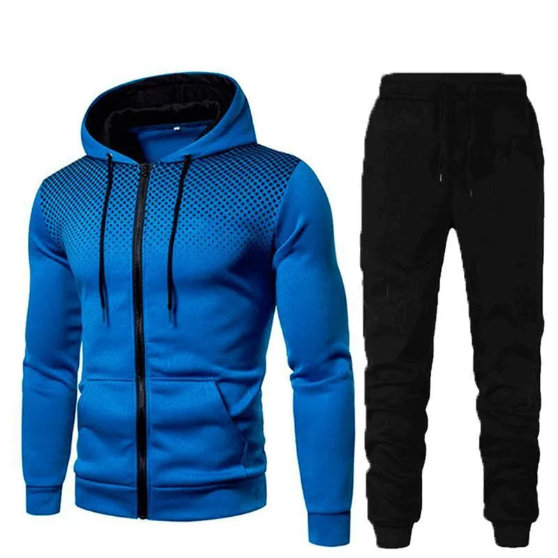 Men's cotton blend sports fitness suit, autumn winter, 85% polyester, sizes M-XXXL, five colours