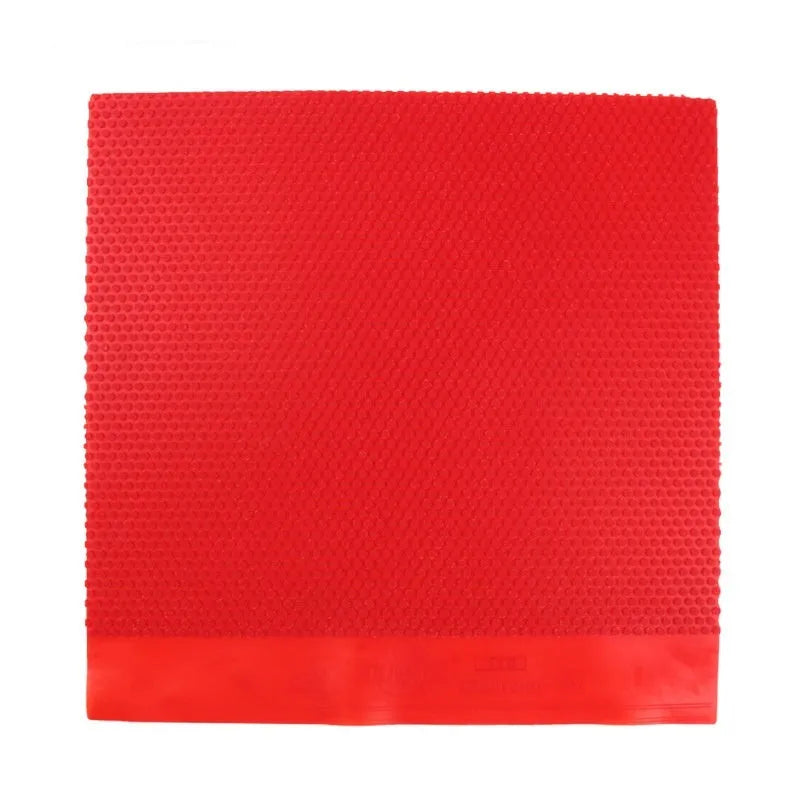 Single sheet of black raw table tennis rubber with a small particle textured surface.