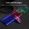 Russian USB wired backlit keyboard and mouse set in black with multimedia keys and 1200dpi optical resolution