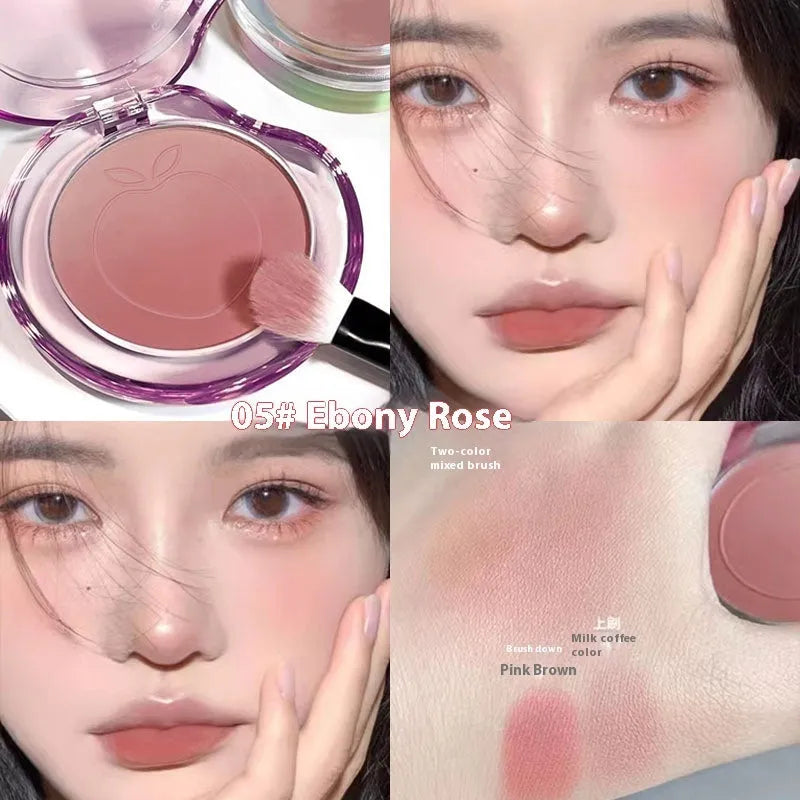 Matte finish powder blusher compact showing gradient colour design