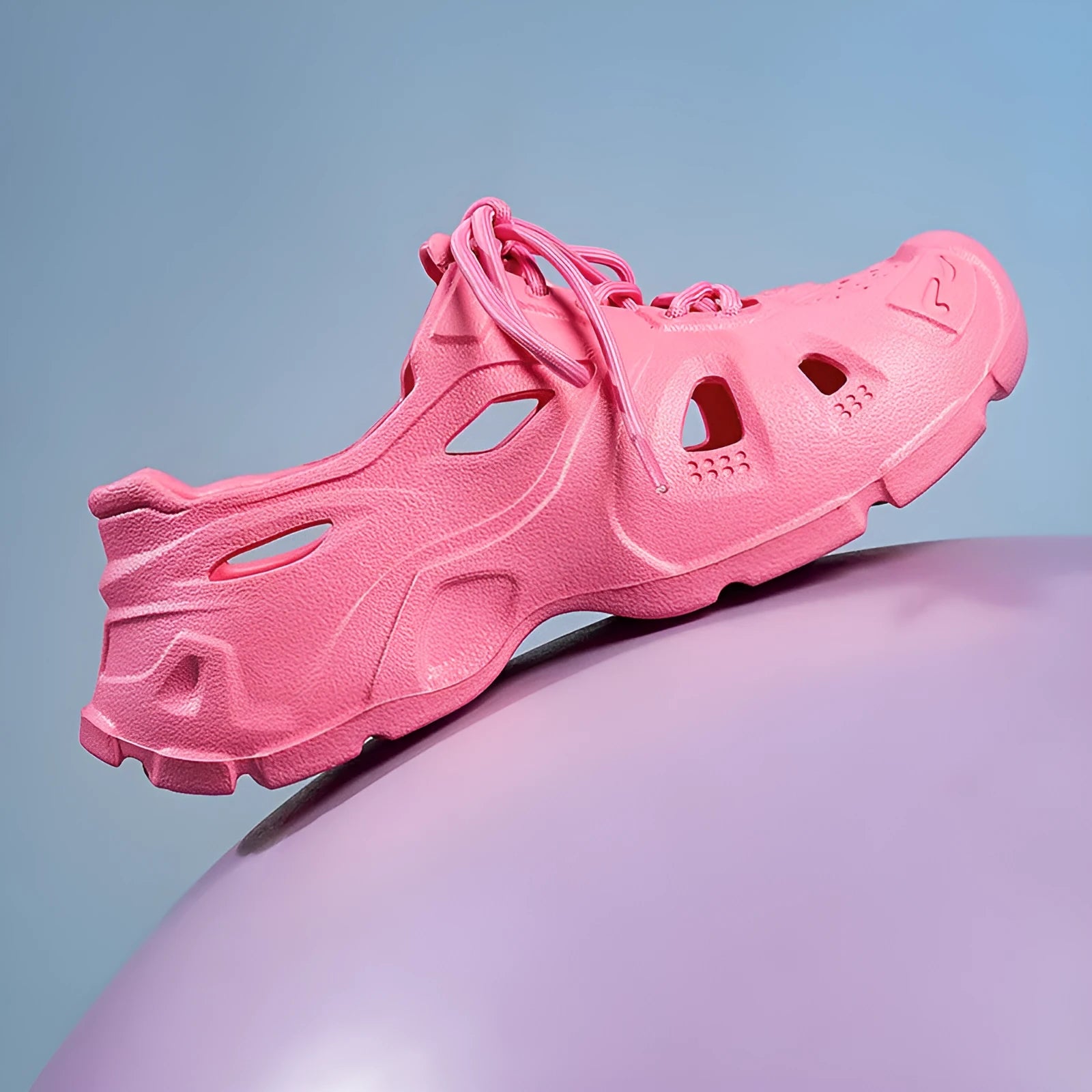 Unisex adult EVA sandals with thick sole in fluorescent green, orange red, and rose red colours