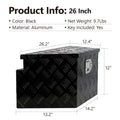 Black aluminium alloy 26-inch tool case with T casting construction for workshop storage
