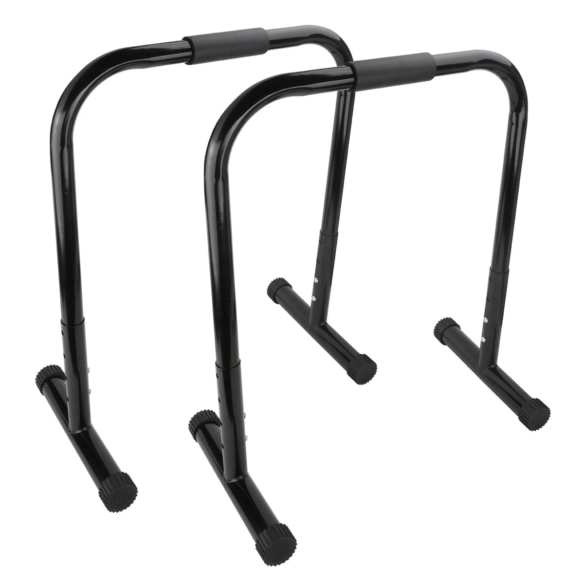 Indoor movable telescopic steel parallel bars for home gym strength training and yoga leg press in black colour