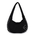 Soft plush casual tote handbag for women in a strapless retro design.