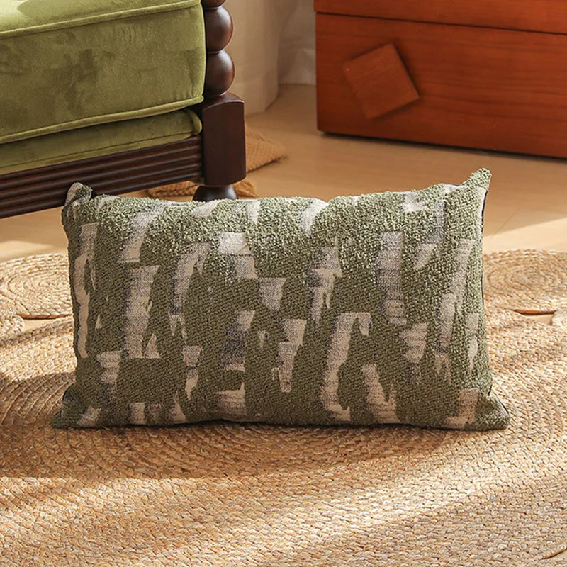 45cm square jacquard cushion cover with a retro plants and flowers pattern in various colours.