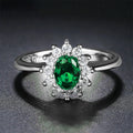 Women's floral moissanite ring in electroplated copper with inlaid zirconia detailing